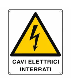 Cartello di pericolo 'cavi elettrici interrati'