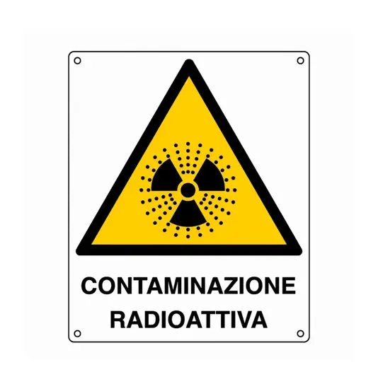 Cartello di pericolo 'contaminazione radioattiva'