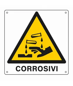 Cartello di pericolo 'corrosivi'