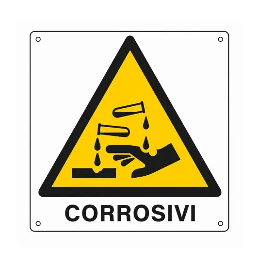 Cartello di pericolo 'corrosivi'