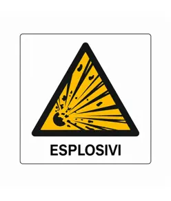 Cartello di pericolo 'esplosivi'