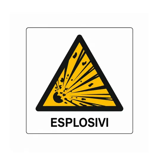 Cartello di pericolo 'esplosivi'