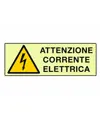 Cartello di pericolo fotoluminescente  'attenzione corrente elettrica'
