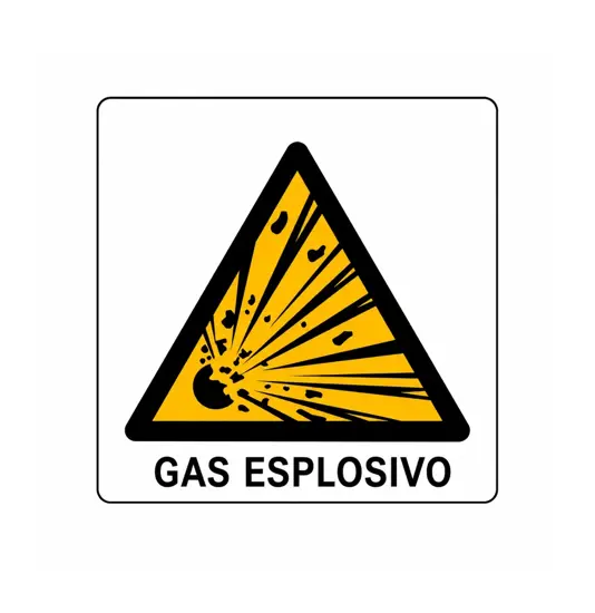 Cartello di pericolo 'gas esplosivo'
