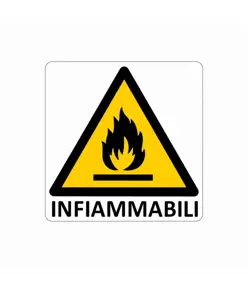 Cartello di pericolo 'infiammabili'