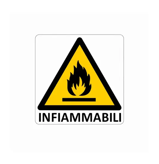 Cartello di pericolo 'infiammabili'