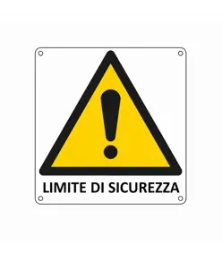 Cartello di pericolo 'limite di sicurezza'