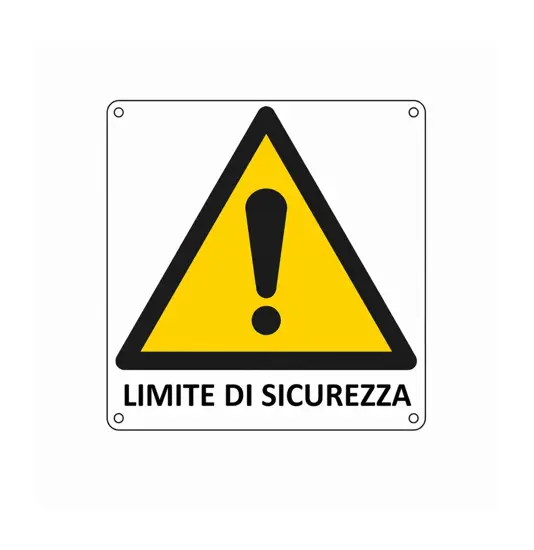 Cartello di pericolo 'limite di sicurezza'