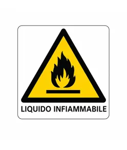 Cartello di pericolo 'liquido infiammabile'