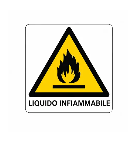 Cartello di pericolo 'liquido infiammabile'
