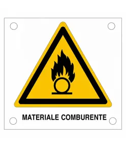 Cartello di pericolo 'materiale comburente'