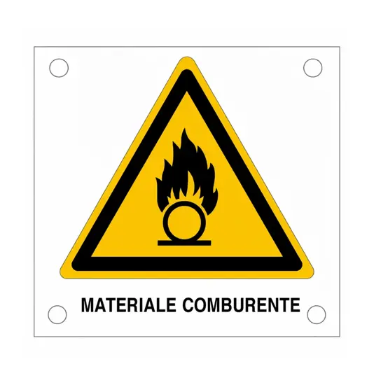 Cartello di pericolo 'materiale comburente'