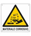 Cartello di pericolo 'materiale corrosivo'