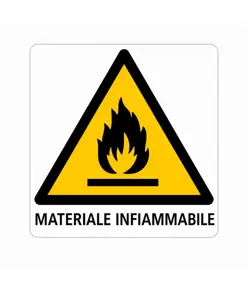 Cartello di pericolo 'materiale infiammabile'
