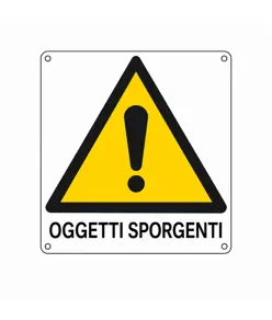 Cartello di pericolo 'oggetti sporgenti'