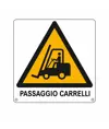 Cartello di pericolo 'passaggio carrelli'