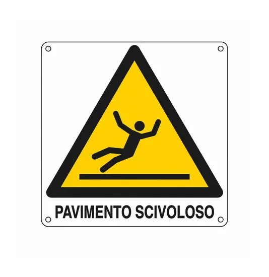 Cartello di pericolo  pavimento bagnato