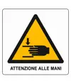 Cartello di pericolo 'attenzione alle mani'