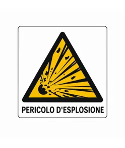 Cartello di pericolo 'pericolo d'esplosione'