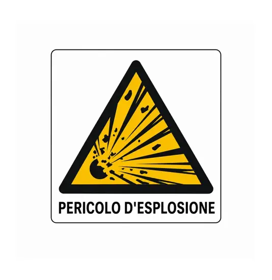 Cartello di pericolo 'pericolo d'esplosione'