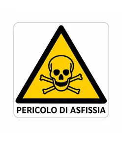 Cartello di pericolo 'pericolo di asfissia'