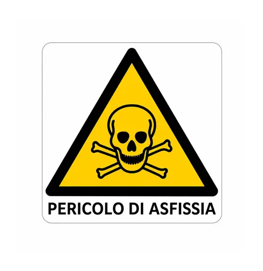 Cartello di pericolo 'pericolo di asfissia'