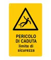Cartello di pericolo 'pericolo di caduta limite di sicurezza'