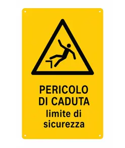 Cartello di pericolo 'pericolo di caduta limite di sicurezza'