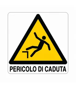Cartello di pericolo 'pericolo di caduta'