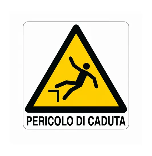 Cartello di pericolo 'pericolo di caduta'