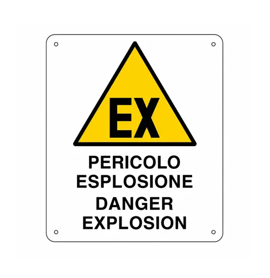 Cartello di pericolo 'pericolo esplosione danger explosion'