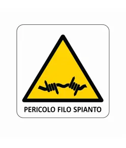 Cartello di pericolo 'pericolo filo spinato'