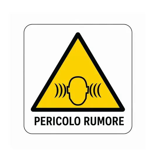 Cartello di pericolo 'pericolo rumore'