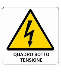 Cartello di pericolo 'quadro sotto tensione'