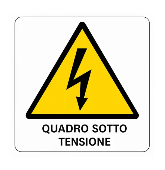 Cartello di pericolo 'quadro sotto tensione'