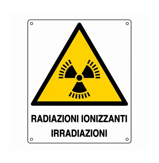 Cartello di pericolo 'radiazioni ionizzanti irradiazioni'