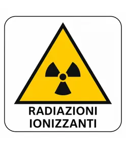 Cartello di pericolo 'radiazioni ionizzanti'