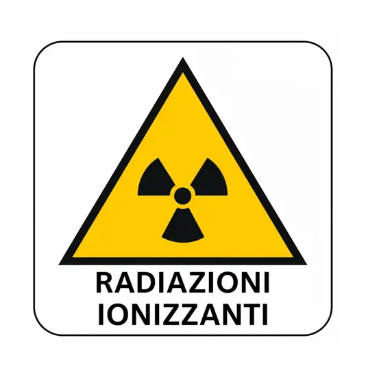 Cartello di pericolo 'radiazioni ionizzanti'