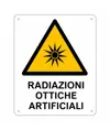 Cartello di pericolo 'radiazioni ottiche artificiali'