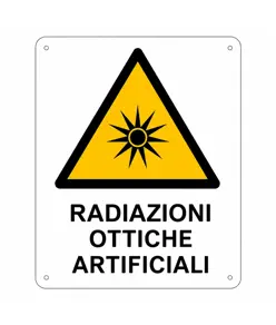 Cartello di pericolo 'radiazioni ottiche artificiali'