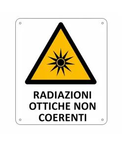 Cartello di pericolo 'radiazioni ottiche non coerenti'