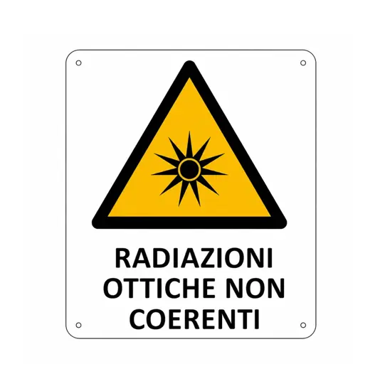 Cartello di pericolo 'radiazioni ottiche non coerenti'