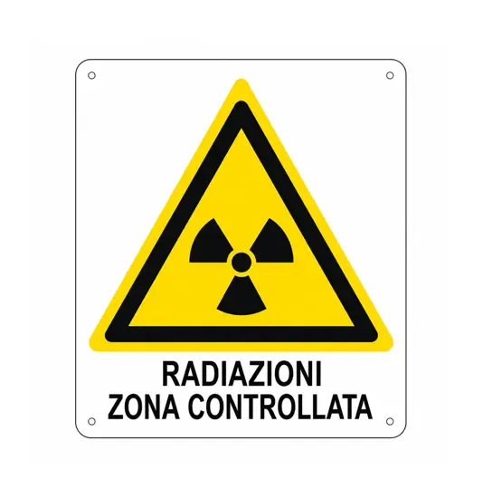 Cartello di pericolo 'radiazioni zona controllata'
