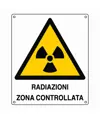 Cartello di pericolo 'radiazioni zona sorvegliata'