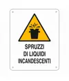 Cartello di pericolo 'spruzzi di liquidi incandescenti'
