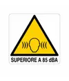 Cartello di pericolo 'superiore a 85 dB(A)'