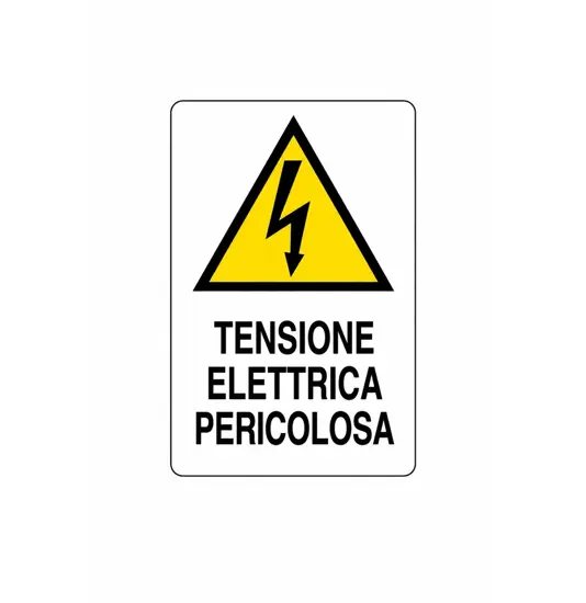 Cartello di pericolo 'tensione elettrica pericolosa'