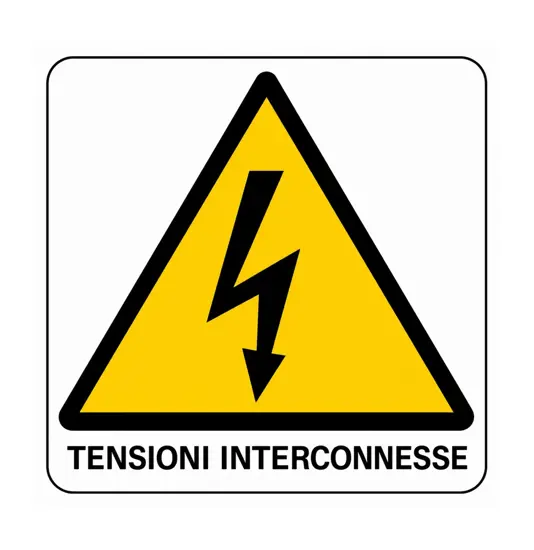 Cartello di pericolo 'tensioni interconnesse'