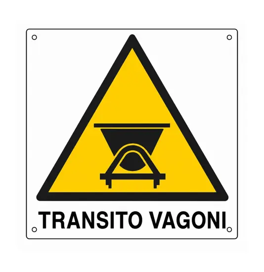 Cartello di pericolo 'transito vagoni'