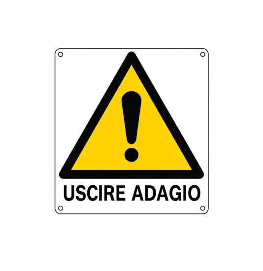 Cartello di pericolo 'uscire adagio'